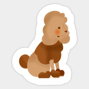 Proud Poodle Poses Sticker